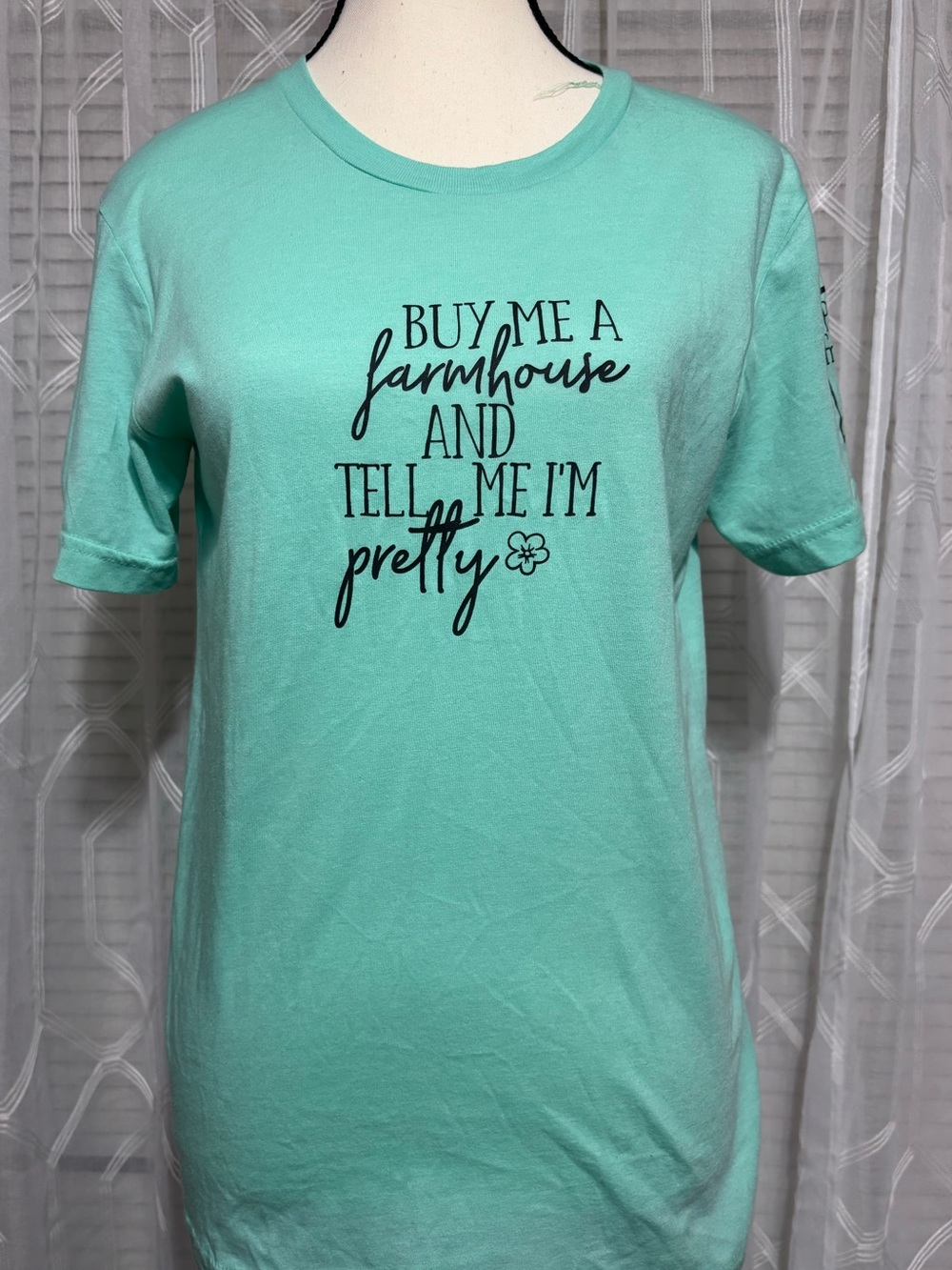 The Silos Souvenir tee Mint Green "Buy Me a Farmhouse" size small 28L 18 p2p